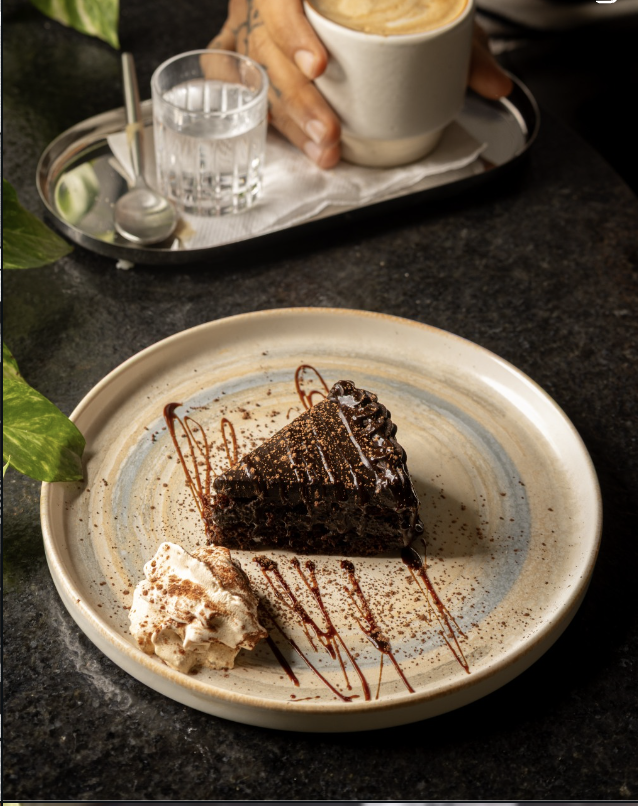 Chocolate cake slice