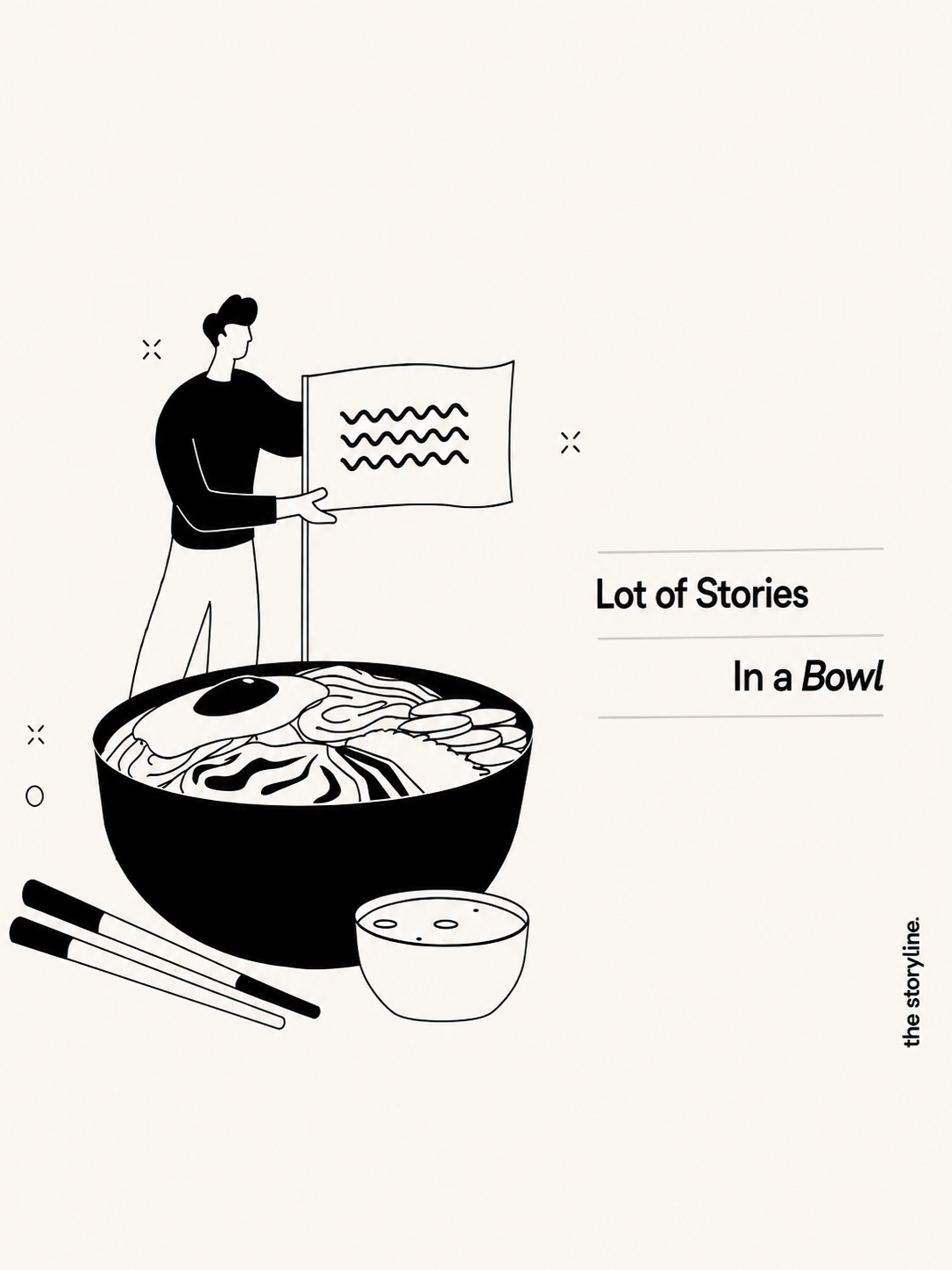 Lot of Stories In a Bowl — brand illustration