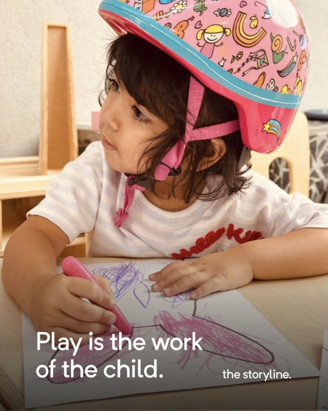 Child drawing at The Storyline Montessori
